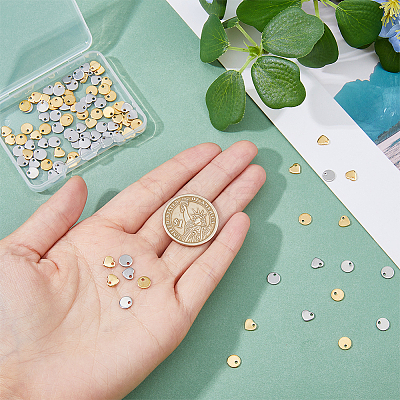120Pcs 2 Styles 2 Colors 201 Stainless Steel Stamping Blank Tag Pendants STAS-DC0015-77-1