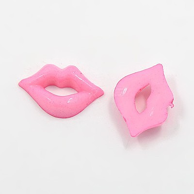 Acrylic Lip Shaped Cabochons BUTT-E024-A-08-1