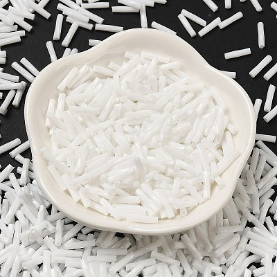 Baking Paint Glass Twist Bugle Beads SEED-C004-02P-1