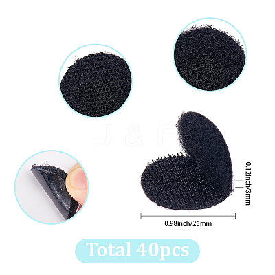 40Pcs Self-adhesive Nylon with Polyester Hook and Loop Tapes AJEW-SP0003-24B-1