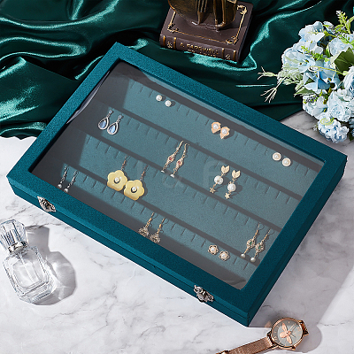 Rectangle Imitation Leather Earring Presentation Box CON-WH0089-14B-1