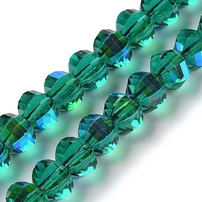 Transparent Electroplate Glass Beads Strands GLAA-Q099-C01-09-1-1