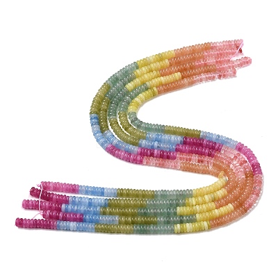 Cherry Quartz Glass & Dyed Natural White Jade & Green Aventurine Beads Strands X-G-H333-02C-1