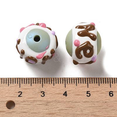 Hand Painted Acrylic with Enamel Beads MACR-K354-38I-1