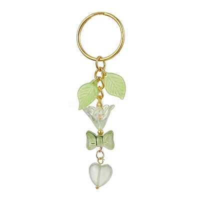Bowknot & Heart Glass Pendant Decorations KEYC-JKC00691-02-1