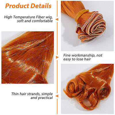 5Pcs High Temperature Fiber Long Pear Perm Hairstyle Doll Wig Hair DOLL-DC0001-05A-1
