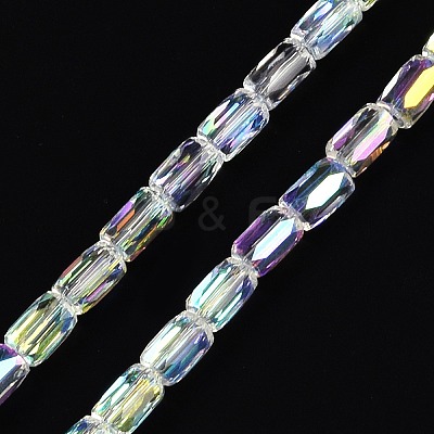 Electroplate Glass Chevron Beads Strands GLAA-Q101-02A-AB04-1