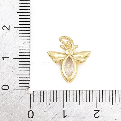 Brass Micro Pave Clear Cubic Zirconia Charms KK-E798-08C-G-1