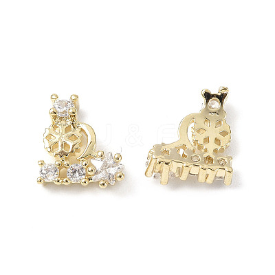 Brass Micro Pave Clear Cubic Zirconia Cabochons KK-A174-13G-1