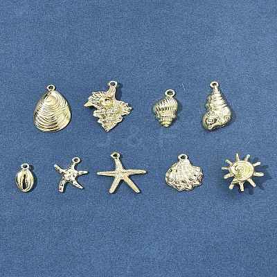 9Pcs 9 Styles Ocean Series Alloy Pendants FIND-FS0003-31-1