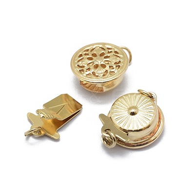 Yellow Gold Filled Filigree Box Clasps KK-L183-013G-1