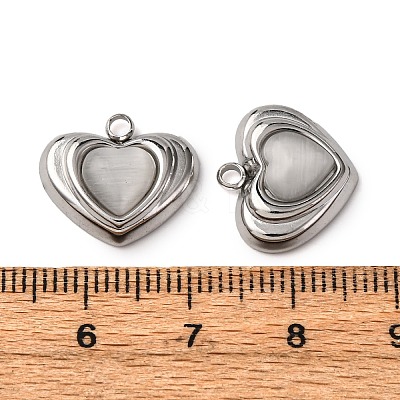 304 Stainless Steel Cat Eye Pendants STAS-P406-05P-1