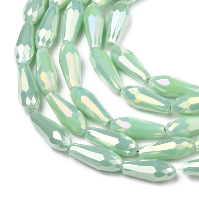 Electroplated Opaque Glass Beads Strands EGLA-L015-FR-B-01-1