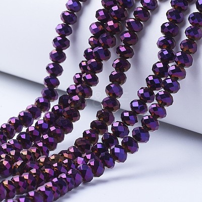 Electroplate Transparent Glass Beads Strands LS-EGLA-A034-T1mm-UA06-1