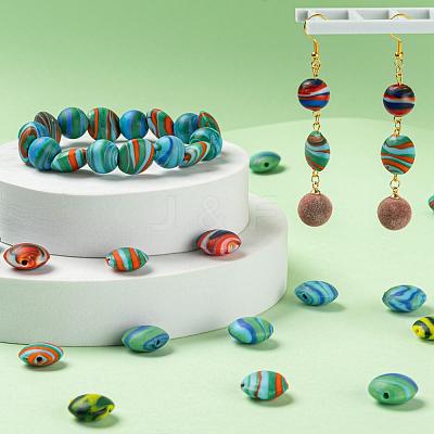 40Pcs 4 Colors Handmade Frosted Lampwork Beads LAMP-LS0001-06-1
