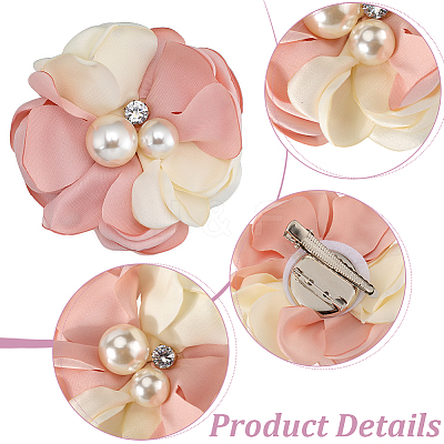 Cloth 3D Flower Brooch Pin JEWB-WH0022-92B-1