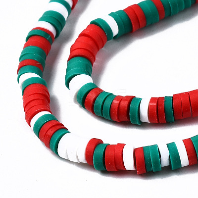 Handmade Polymer Clay Beads Strands CLAY-R089-4mm-091-1