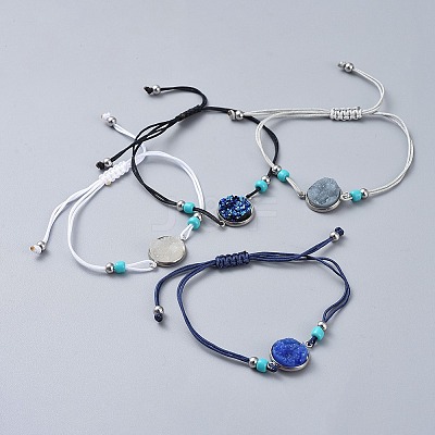 Adjustable Nylon Thread Braided Beads Bracelets X-BJEW-JB04440-1