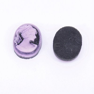 Resin Cameo Lady Head Cabochons CRES-WH0002-01C-1