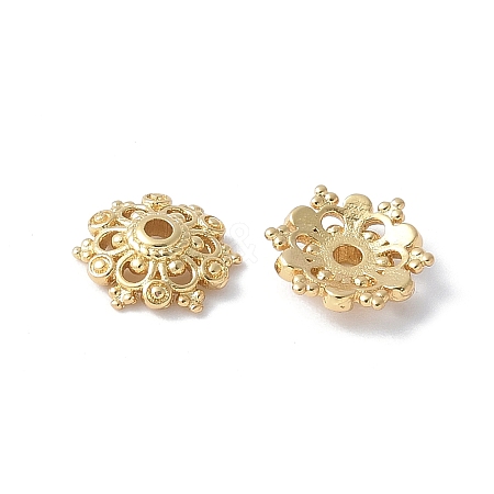 Flower Brass Bead Caps KK-F892-34G-03-1