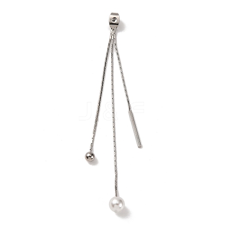Brass with ABS Plastic Imitation Pearl Charm Ear Nuts LS-KK-G510-11P-1