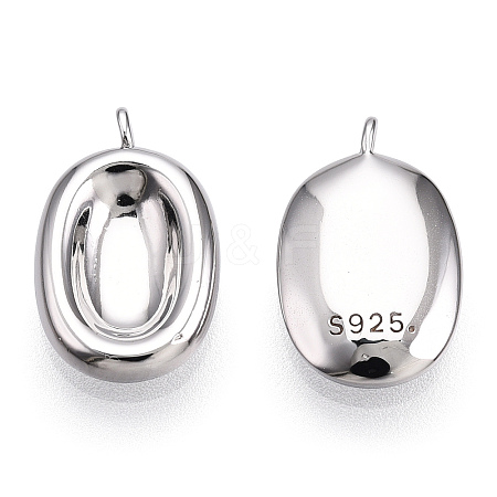 Rhodium Plated 925 Sterling Silver Charms STER-T004-56P-1