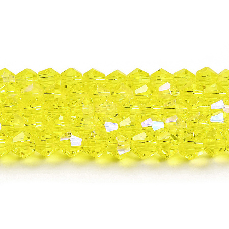 Transparent Electroplate Glass Beads Strands GLAA-F029-4mm-D21-1