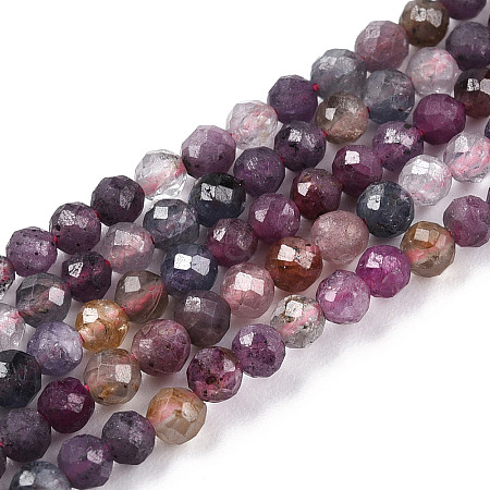 Natural Red Corundum/Ruby and Sapphire Beads Strands G-S361-2.5mm-013-1