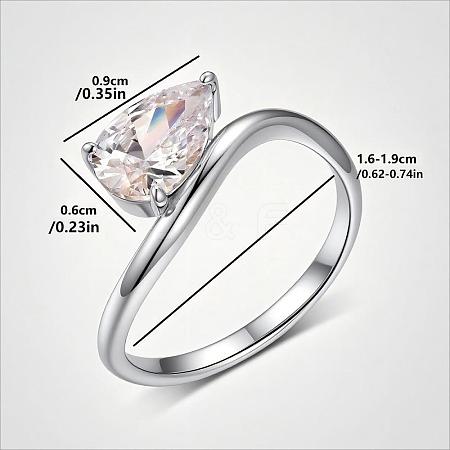 Brass Pave Single Cubic Zirconia Finger Rings for Women ZK8046-8-1