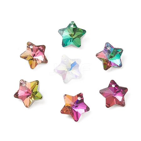 Electroplate Glass Charms GLAA-H104-A-1