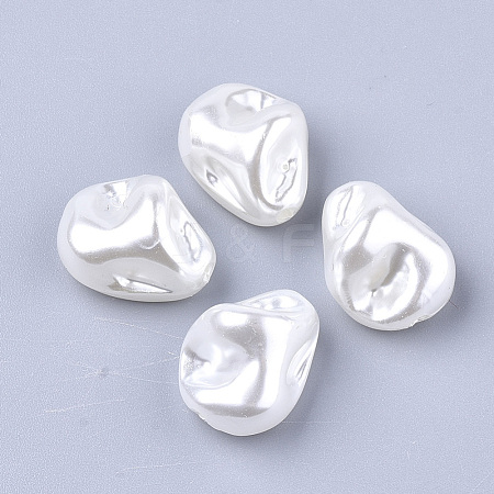 ABS Plastic Imitation Pearl Beads X-OACR-T017-15-1
