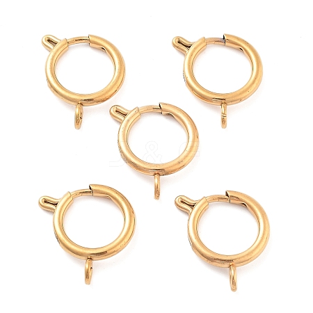 Ion Plating(IP) 304 Stainless Steel Spring Ring Clasps LS-STAS-E104-09D-1