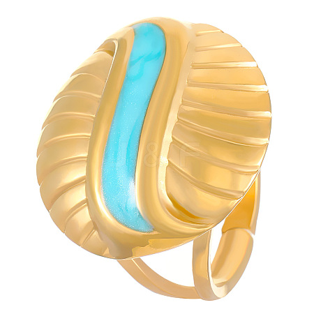 Synthetic Turquoise Finger Rings for Women FS-WGB9654-02-1