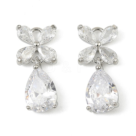 Brass Micro Pave Cubic Zirconia Pendants KK-C107-20A-P-1