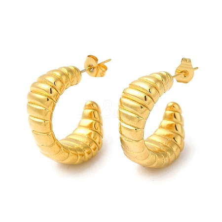 Golden 304 Stainless Steel Stud Earrings EJEW-K257-01C-G-1