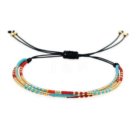 Bohemian Glass Seed Bead Double Layers Bracelets LS-TJ8645-1-1