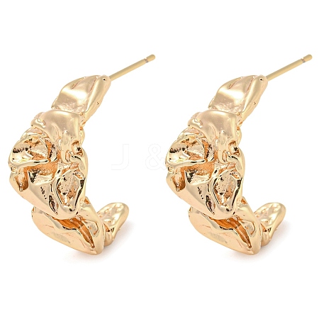 Brass Stud Earrings EJEW-K264-02G-1