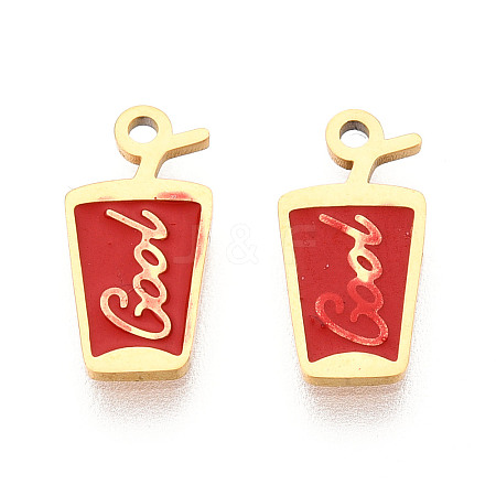 304 Stainless Steel Enamel Charms STAS-T065-66G-01-1