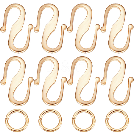 Beebeecraft 50Pcs Brass S Hook Clasps KK-BBC0008-85G-1