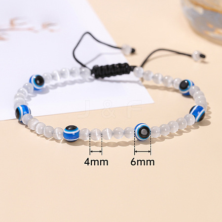Opalite & Evil Eye Braided Bead Bracelet CM5501-2-1
