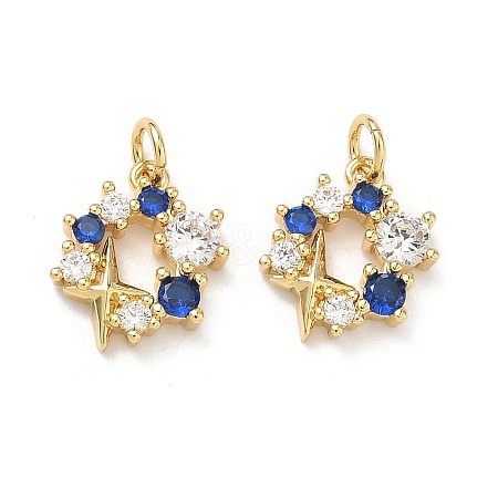 Brass Micro Pave Cubic Zirconia Pendants KK-C252-11G-1