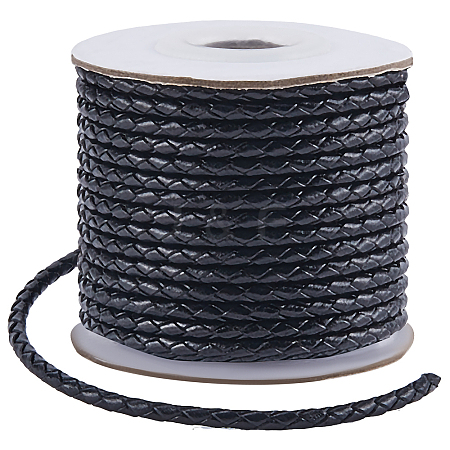 1 Roll 10M Round Braided Cowhide Cords WL-SC0001-03A-1