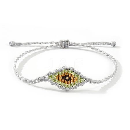 Adjustable Evil Eye Polyester Cord Braided Bracelets for Men Women BI7988-16-1