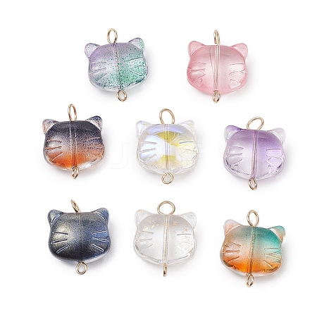 8Pcs Glass Pendants PALLOY-JF03200-1