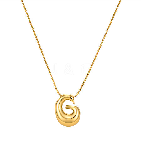304 Stainless Steel Alphabet Pendant Necklaces for Men and Women GP1122-7-1