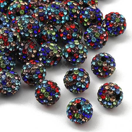 Polymer Clay Pave Rhinestone Beads RB-Q197-10mm-30-1