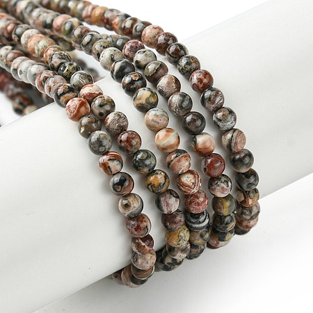 Natural Leopard Skin Jasper Beads Strands G-K365-C01-01-1