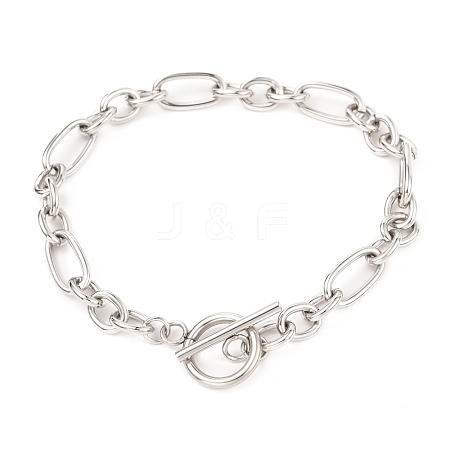 Unisex 304 Stainless Steel Figaro Chain Bracelets BJEW-H541-06A-P-1