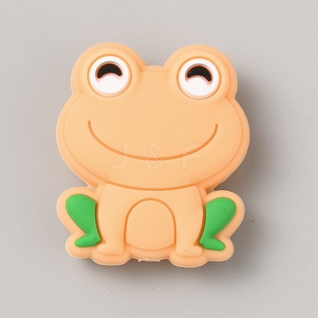 Frog Food Grade Eco-Friendly Silicone Focal Beads SIL-WH0006-29G-1
