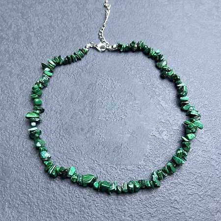 Synthetic Malachite Chip Beaded Necklaces for Women IW6789-45-1